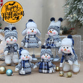 【In Stock】Christmas Decoration Blue Fabric Doll Cute Ski Snowman Cosplay Prop